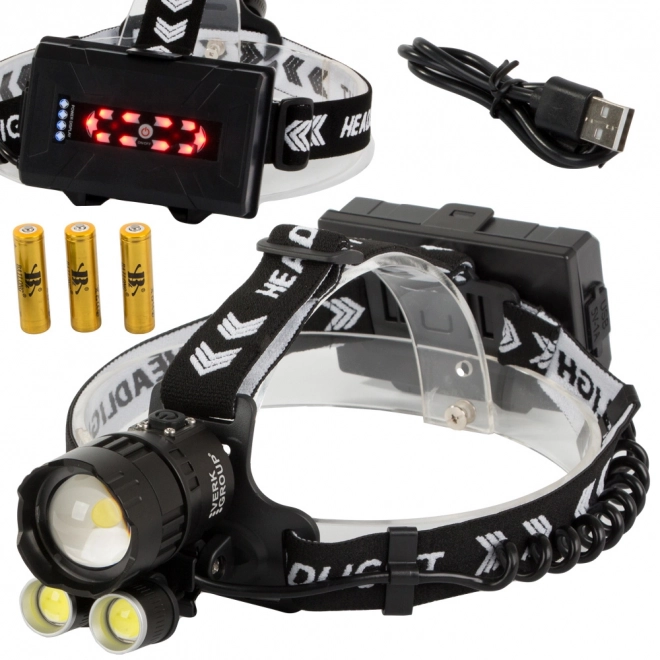 Professionele hoofdlamp Bailong met LED CREE XHP160 en powerbankfunctie