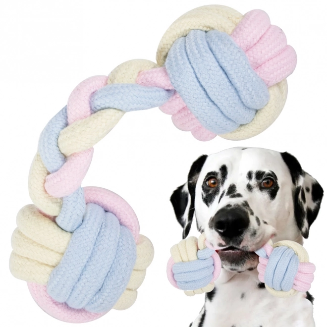 Trekkoord voor honden met touw en ballen