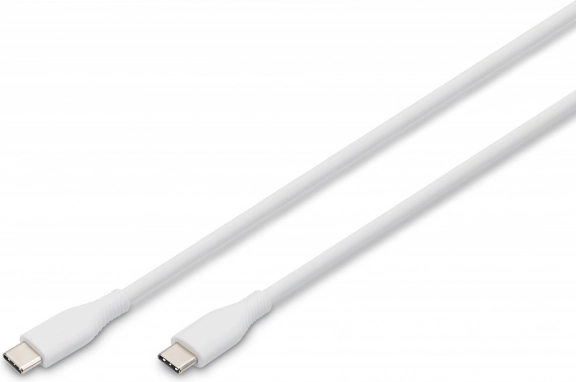 Siliconen USB-C naar USB-C kabel, USB 2.0 60W, 1m wit
