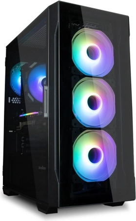 I3 Neo TG midtower RGB zwarte pc‑behuizing met 4 ventilatoren