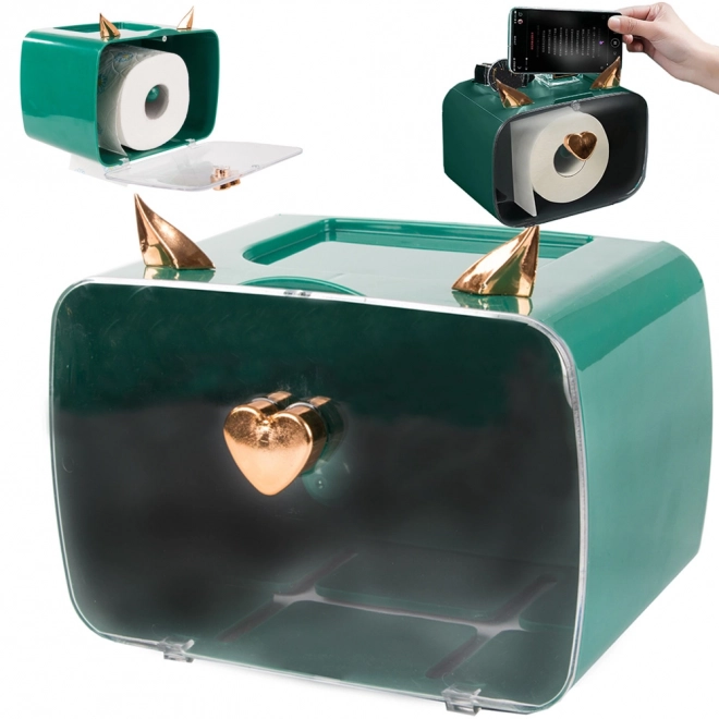 Organizer voor toiletpapier met telefoonhouder