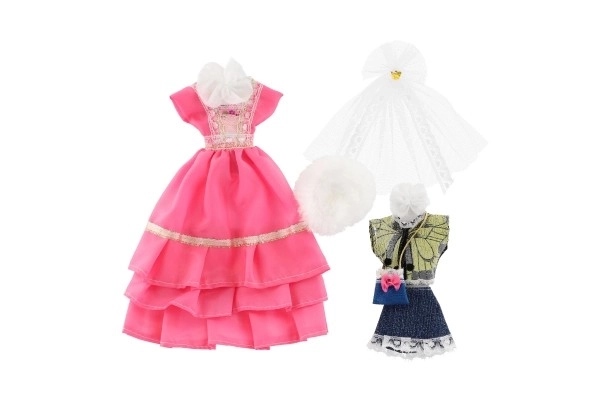 Poppenkleertjes met accessoires - 2 stuks