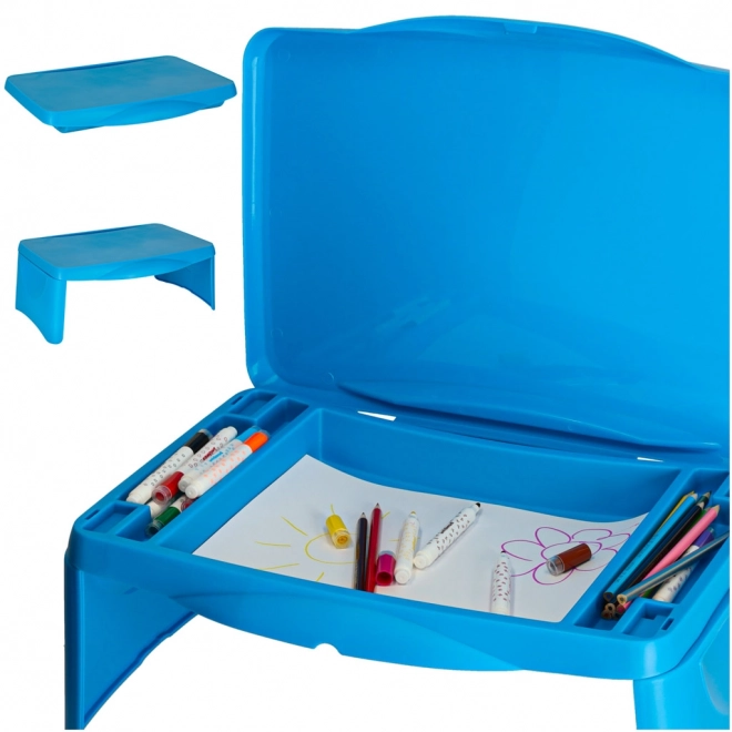 Kinderautotafel met opbergruimte – Blauw