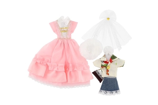 Poppenkleertjes met accessoires - 2 stuks