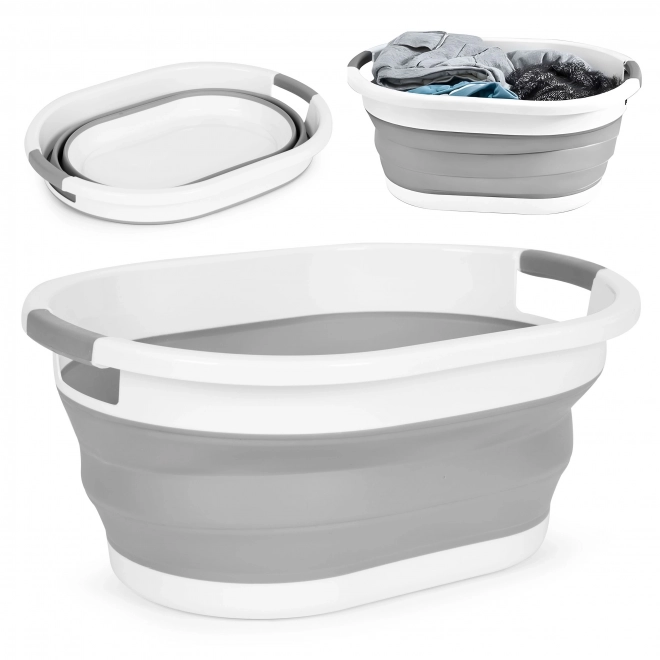 Opvouwbare wasmand wit-grijs 20 L van ModernHome