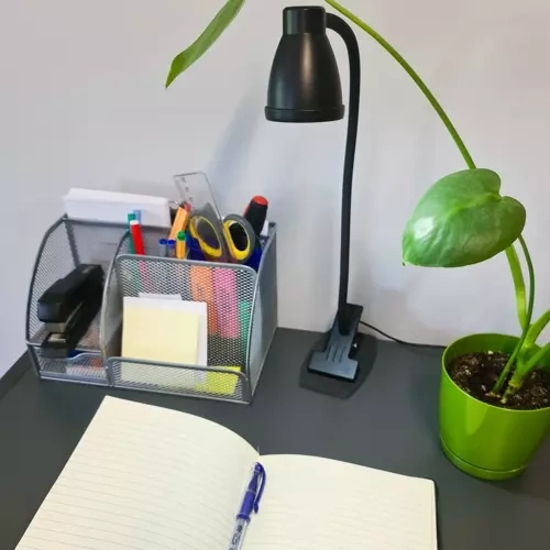 Bureaulamp met clip zwart Izoxis