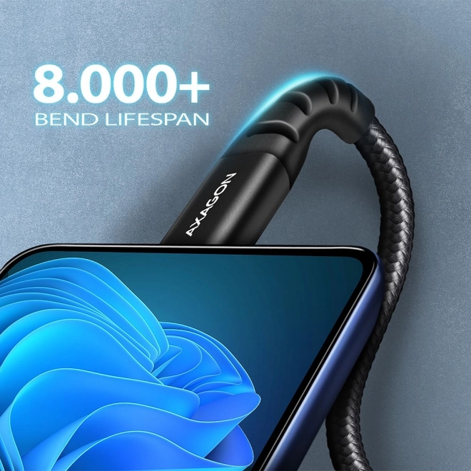 USB-kabel Axagon USB-C naar USB-A, 1m, zwart