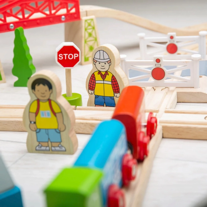 Bigjigs Rail Houten Treinset stad en dorp 101 stukken