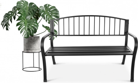 metalen tuinbank met rugleuning voor terras en balkon