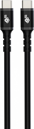 Siliconen USB‑C naar USB‑C kabel 3 m, 60 W, zwart