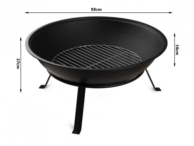 Groot tuinhaard met grill en standaard