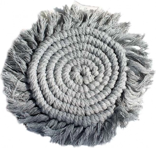 Macramé onderzetters 2 stuks – Grijs