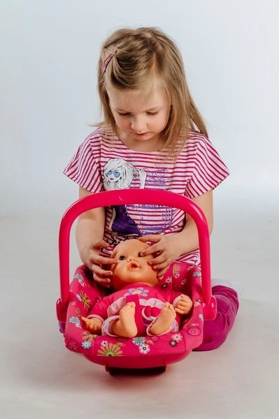 Draagzak voor poppen met stoffen bekleding