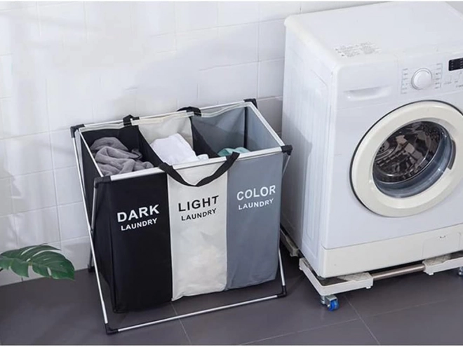 Praktische organizer voor wasgoed met drie verdelingen