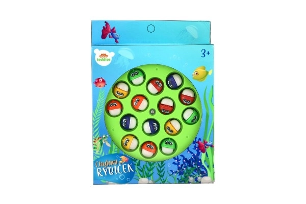 Spel Vissen/Vissers gezelschapsspel 16x17,5cm op batterijen in doos 16x22x3,5cm