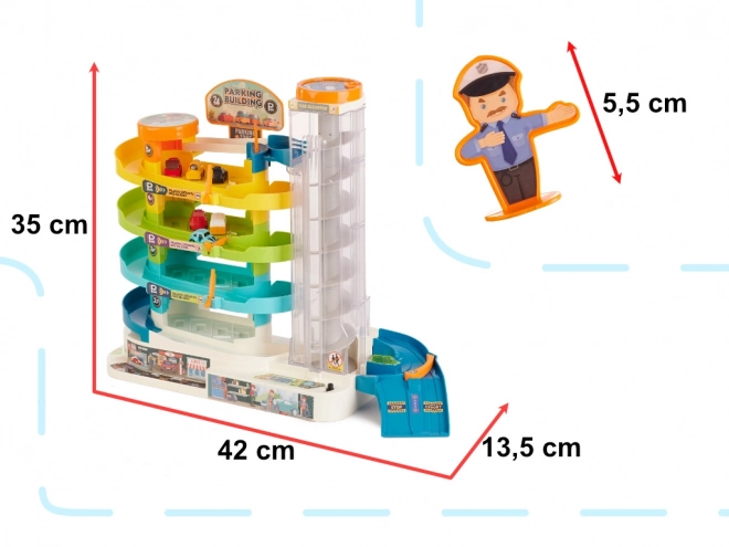 Parkeergarage 4 niveaus elektrische lift + 6 auto's