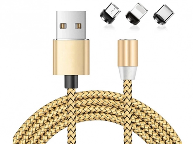 Magnetische oplaadkabel 3in1 micro USB, type-c en lightning, 1m