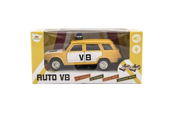 Politieauto VB Lada Combi metaal/plastic 12 cm met licht en geluid