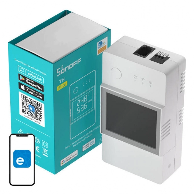 Slimme Wi-Fi schakelaar voor temperatuur- en vochtigheidsbewaking Sonoff – THR316D TH Elite