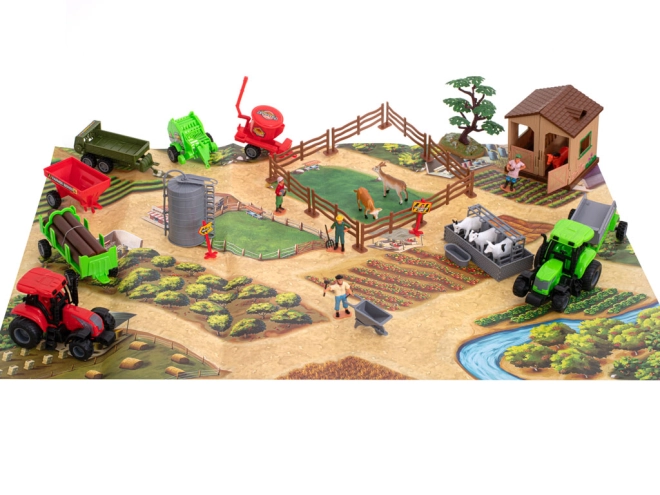 Grote boerderij op speelmat 100 × 70 cm