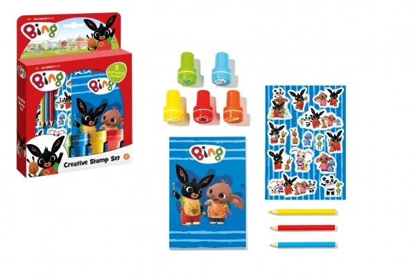 Set stempels en stickers Bing Bunny in doos 18x25x3,5cm