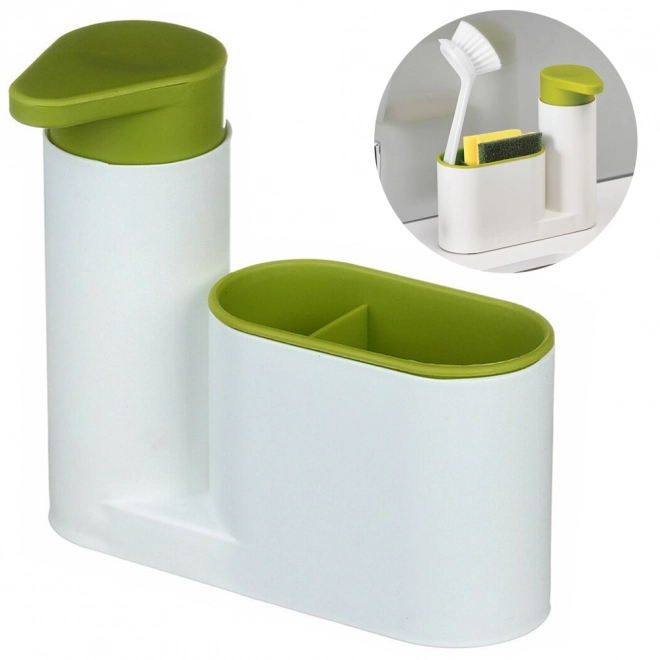 Keukenorganizer en vloeibare zeepdispenser
