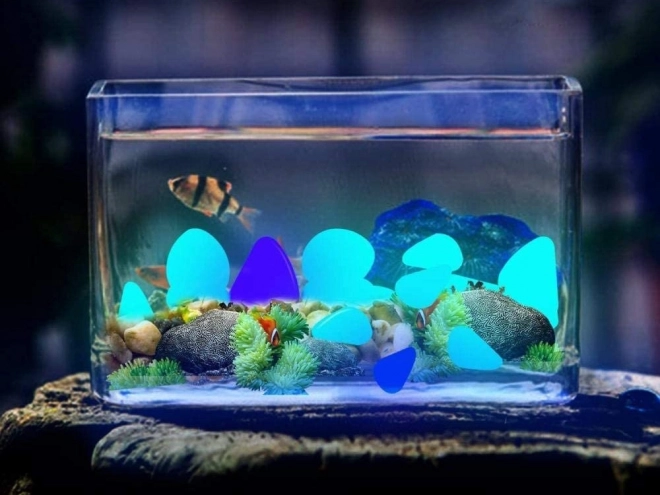 Fluorescerende lichtgevende steentjes voor tuin en huishouden