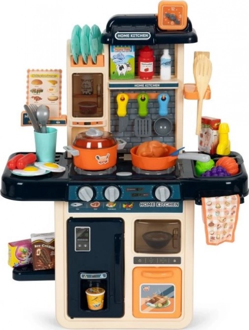 Kinderkeuken met LED stoomgenerator 42 accessoires marineblauw