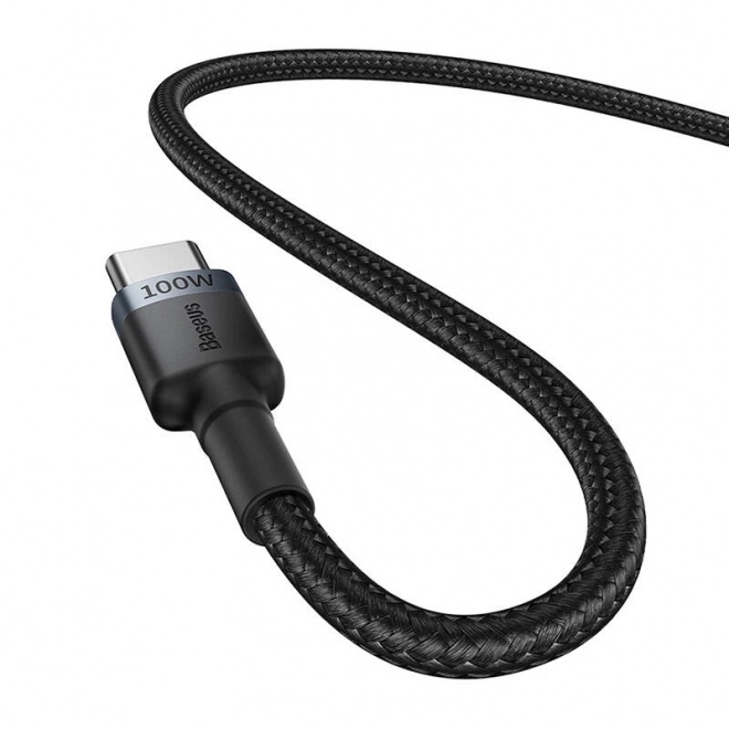 Kabel Baseus Cafule USB-C naar USB-C 100W,2m, 2st (rood-zwart, grijs-zwart).