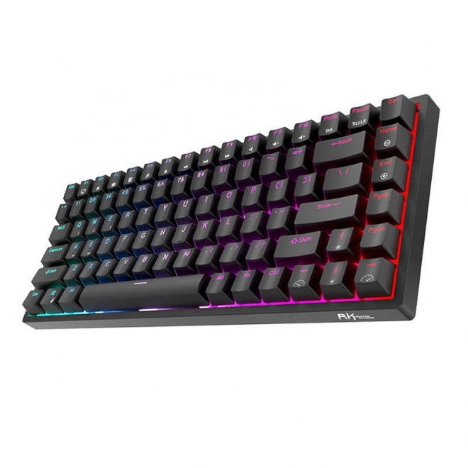 Draadloos mechanisch toetsenbord Royal Kludge RK84 met RGB-achtergrondverlichting en rode schakelaars