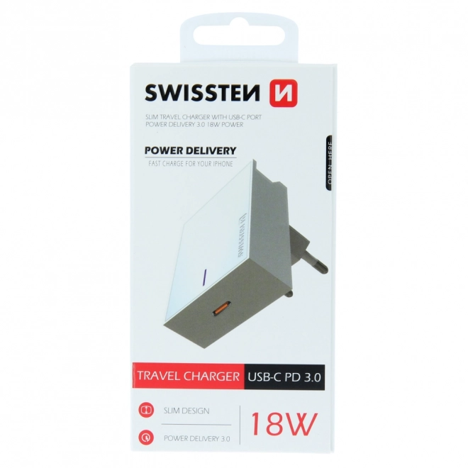 Lader met USB-C 18W Power Delivery Swissten