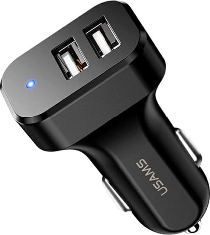 Autolader USAMS met 2× USB, 2,1 A