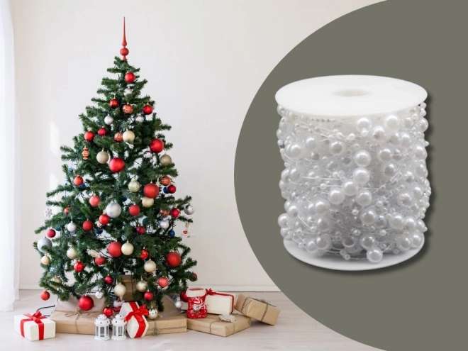 Parelslinger - witte parels voor kerstboom