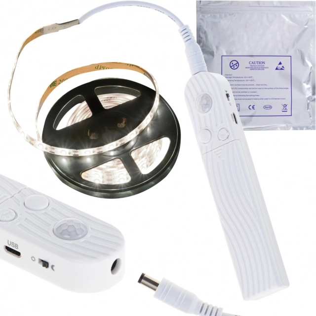 LED-strip met bewegingssensor voor USB en batterij 2M koud wit