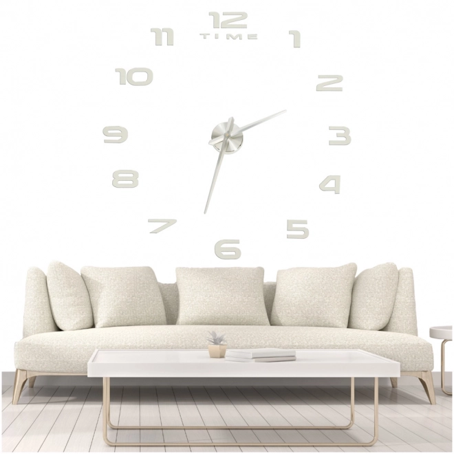 Grote wandklok 80-120cm zilver 12 cijfers