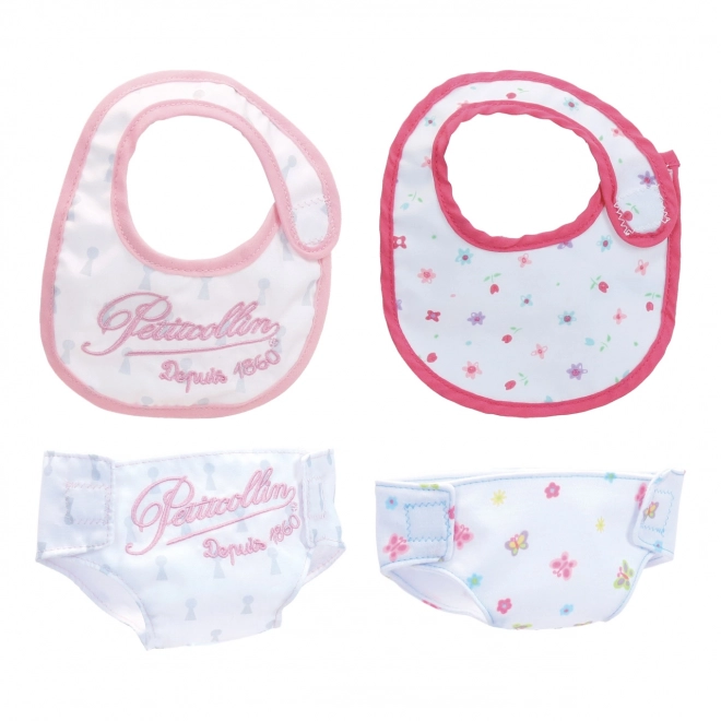 Set van slabbetjes en luiers voor poppen 36-40 cm