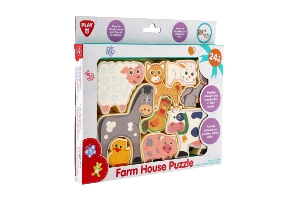 Puzzel/Vormpuzzel boerderij 20x14cm in doos 24x21x2cm 24m+
