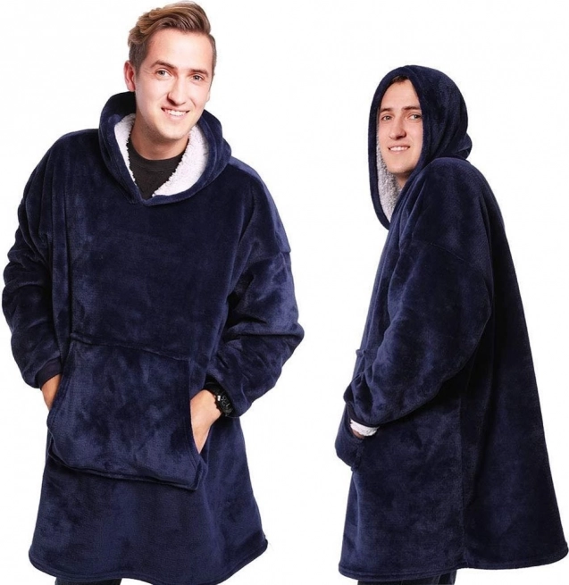 Warme oversized hoodie met capuchon en zak