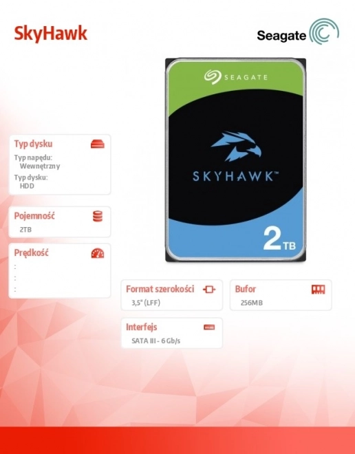 Seagate SkyHawk 2TB harde schijf voor bewakingssysteem