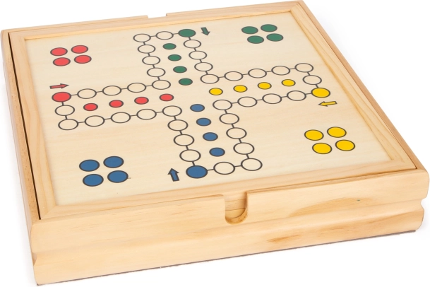 Stevige houten box met vakken