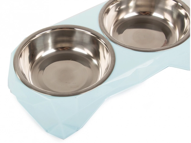 Metalen dubbele voerbak voor honden en katten