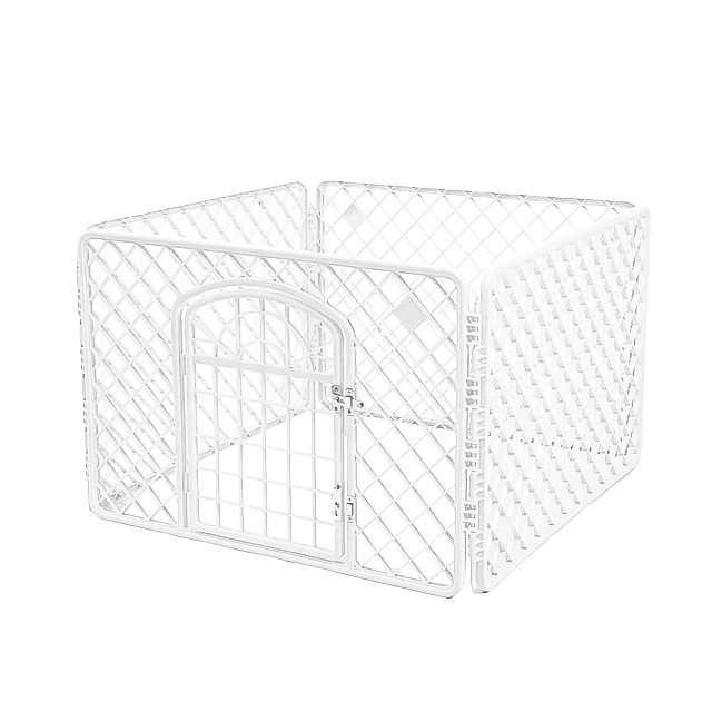 Groot hok, kooi, ren voor hond, kat, wit