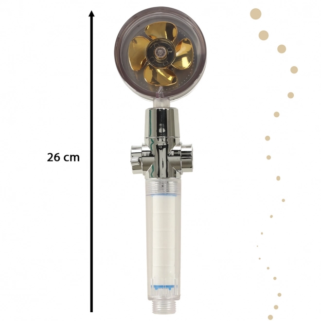 Douchekop met gouden turbine