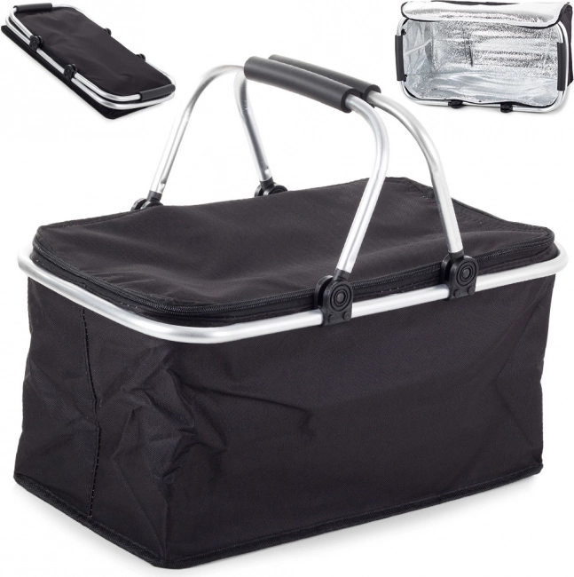 Opvouwbare thermische picknickmand – zwart