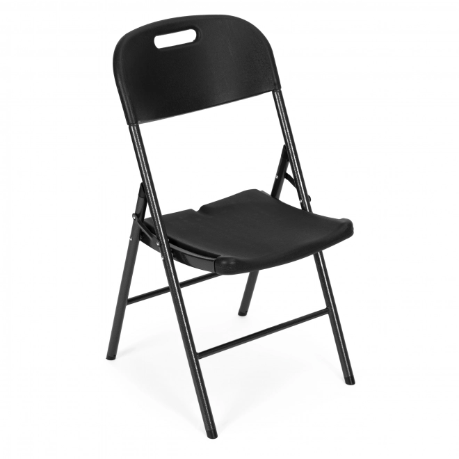 Set van 2 opvouwbare stoelen ModernHome, metalen constructie, HDPE, zwart