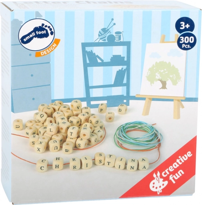 Grote houten kralenketting met letters Small Foot