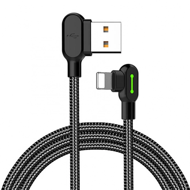 Hoekige USB Lightning Kabel Mcdodo CA-4674 LED, 0,5 m (zwart)