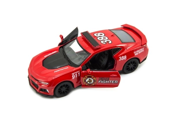 Auto Kinsmart Chevrolet Camaro politie/brandweer 12cm metaal/plastic