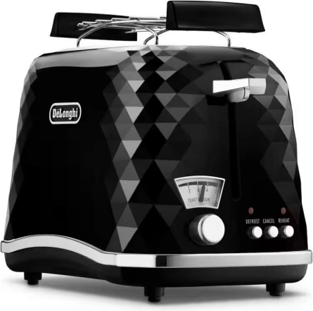 Stijlvolle zwarte DeLonghi Brillante broodrooster