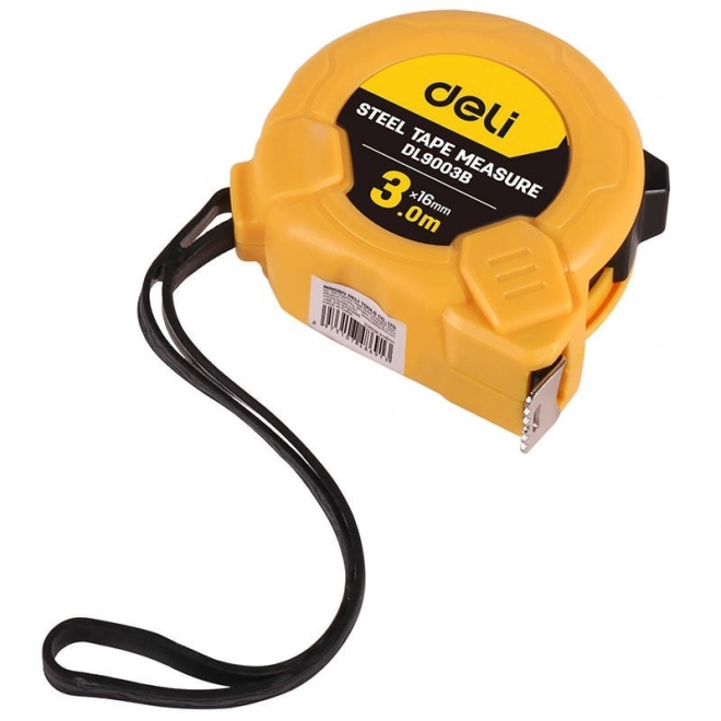 Rolmaat 3m/16mm Deli Tools EDL9003B (geel)